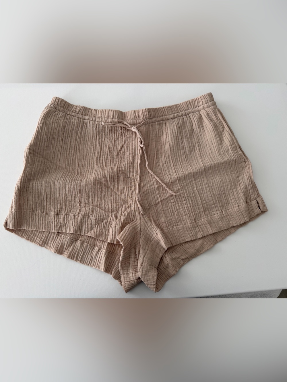 H&M Taupe Gauze Drawstring Lounge Shorts